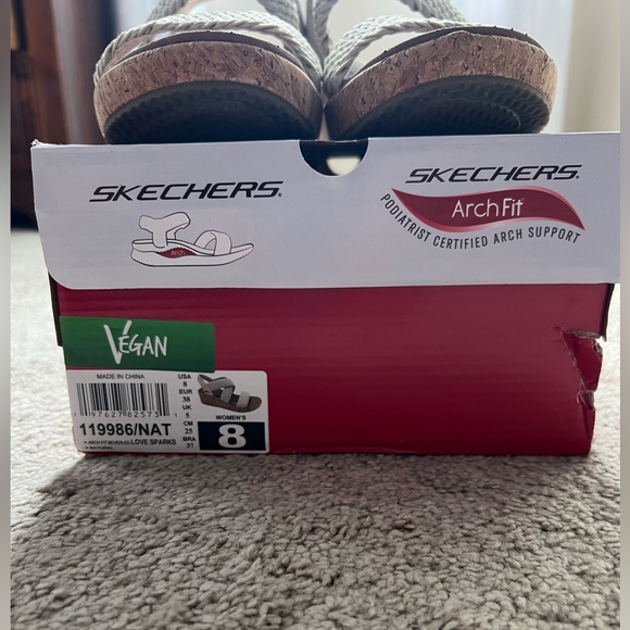 Skechers Arch Fit Beverlee-Love Sparks-Natural sandal, women’s size 8 - Picture 3 of 6